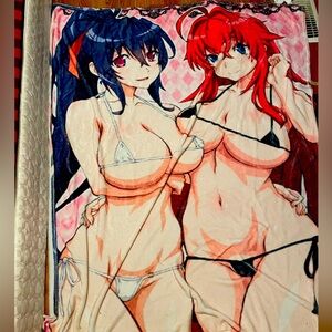 Highschool DxD lewd plush blanket rias and akeno anime Japanese